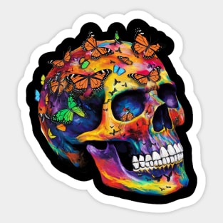Floral Skull: Beauty and Darkness in Harmony Sticker